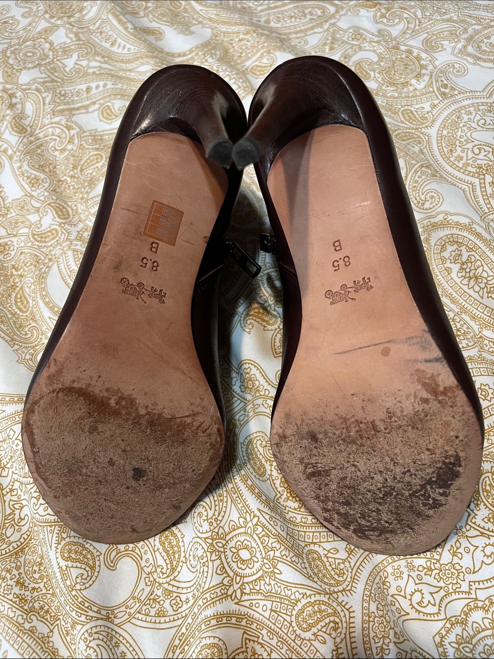 Coach Brown Leather Peep-Toe Mules with Braided Front - Picture 10 of 10